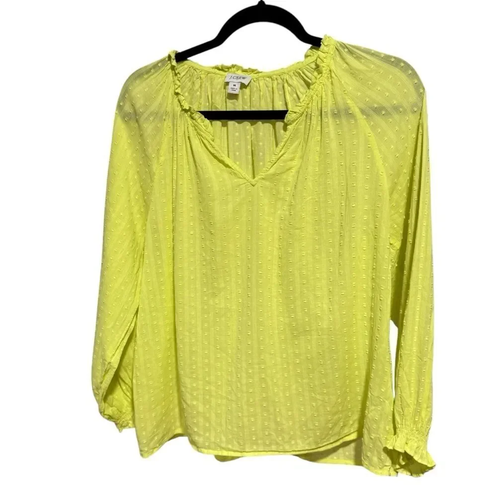 J.Crew Clip Dot Swiss Dot Novelty Boho Bohemian Artist Top